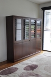 DC 45 shown here is made in Rose Gum stained Dark Walnut - All our Display Cabinets can be customized to suit your individual room. They can be made with a variety of solid timbers including Tasmanian Blackwood, Blue Gum, Tasmanian Oak, Jarrah, Blackbutt and many more. Give us a call with your requirements for an obligation free quote.